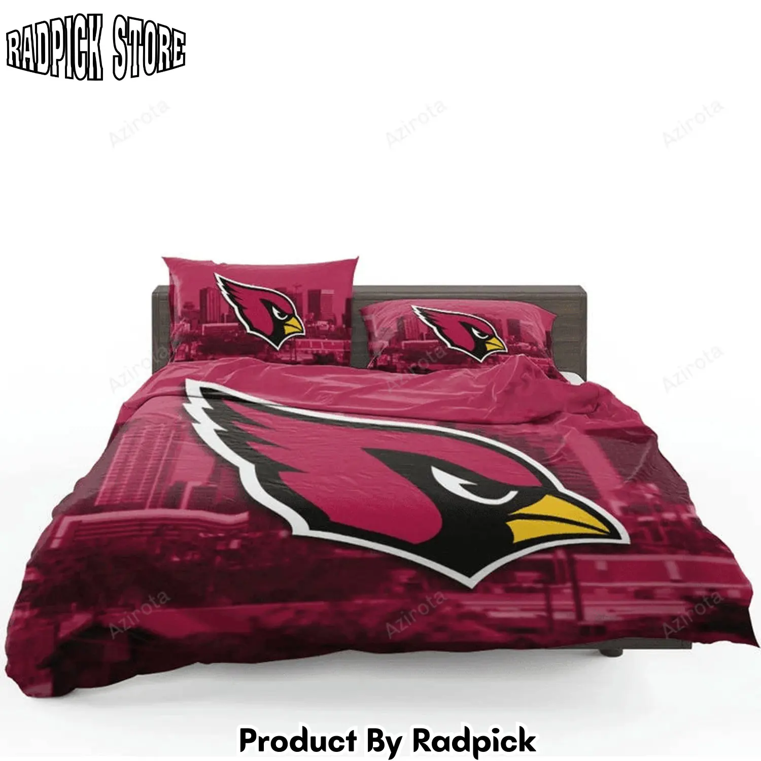Radpick arizona cardinals team logo bedding set rp3278690